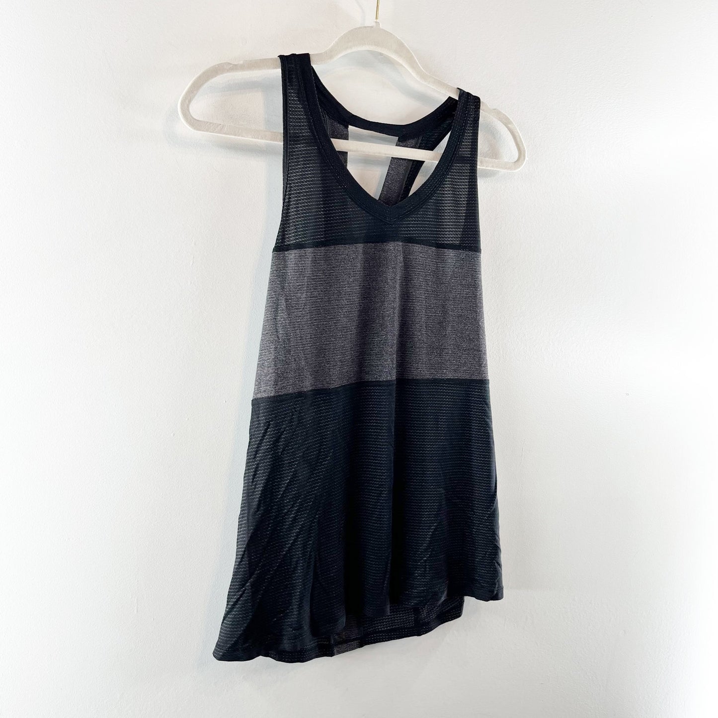 Lululemon Pedal To The Medal Singlet Tank Top Black Heathered Black Small