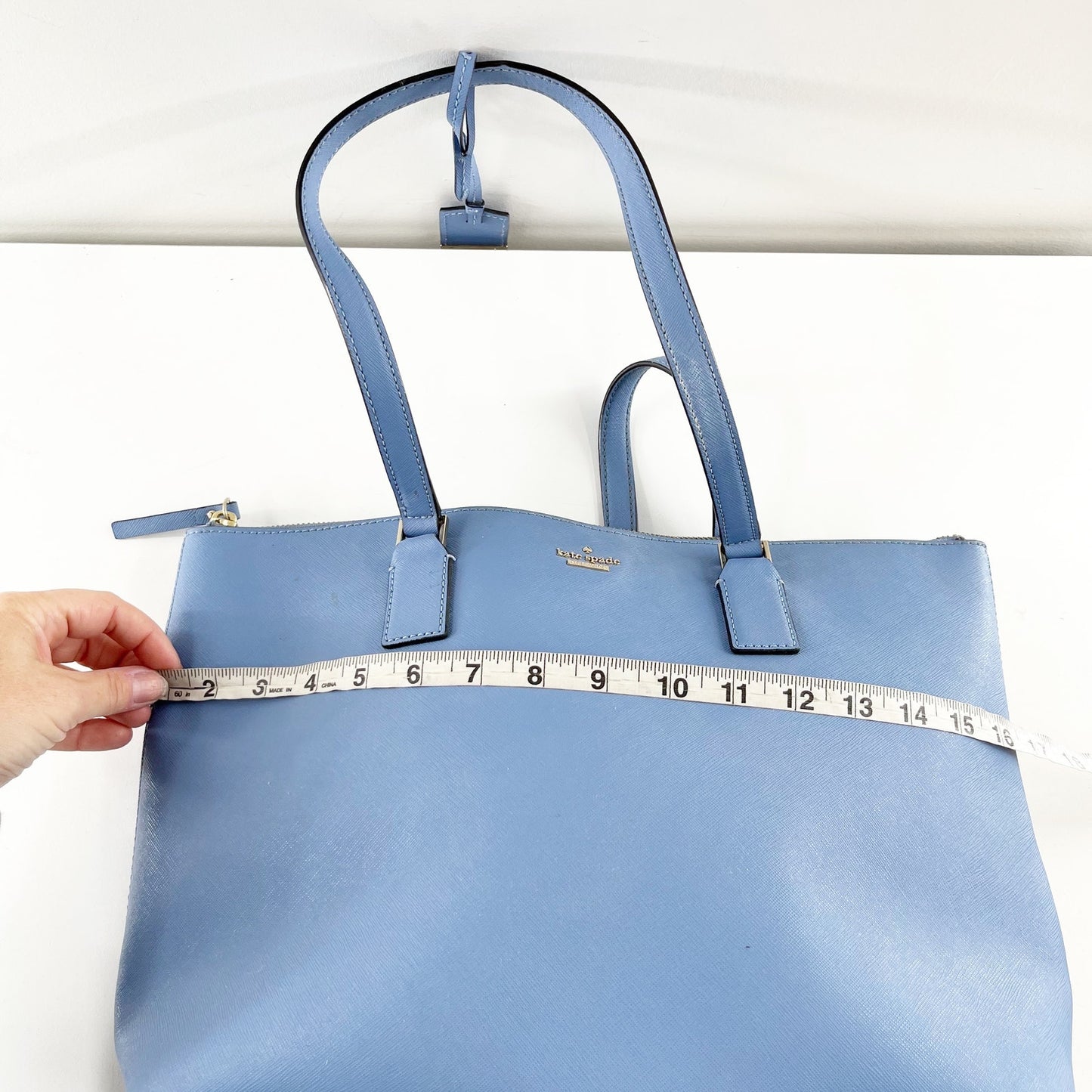 Kate Spade Saffiano Leather Tote Bag Purse Light Blue
