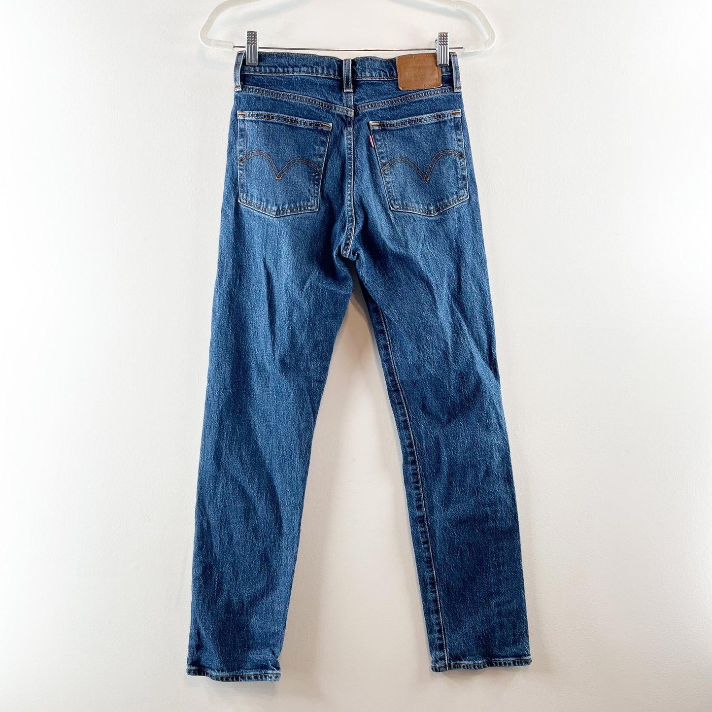 Levi's Wedgie Fit High Rise Straight Jeans Dark Wash Blue 26