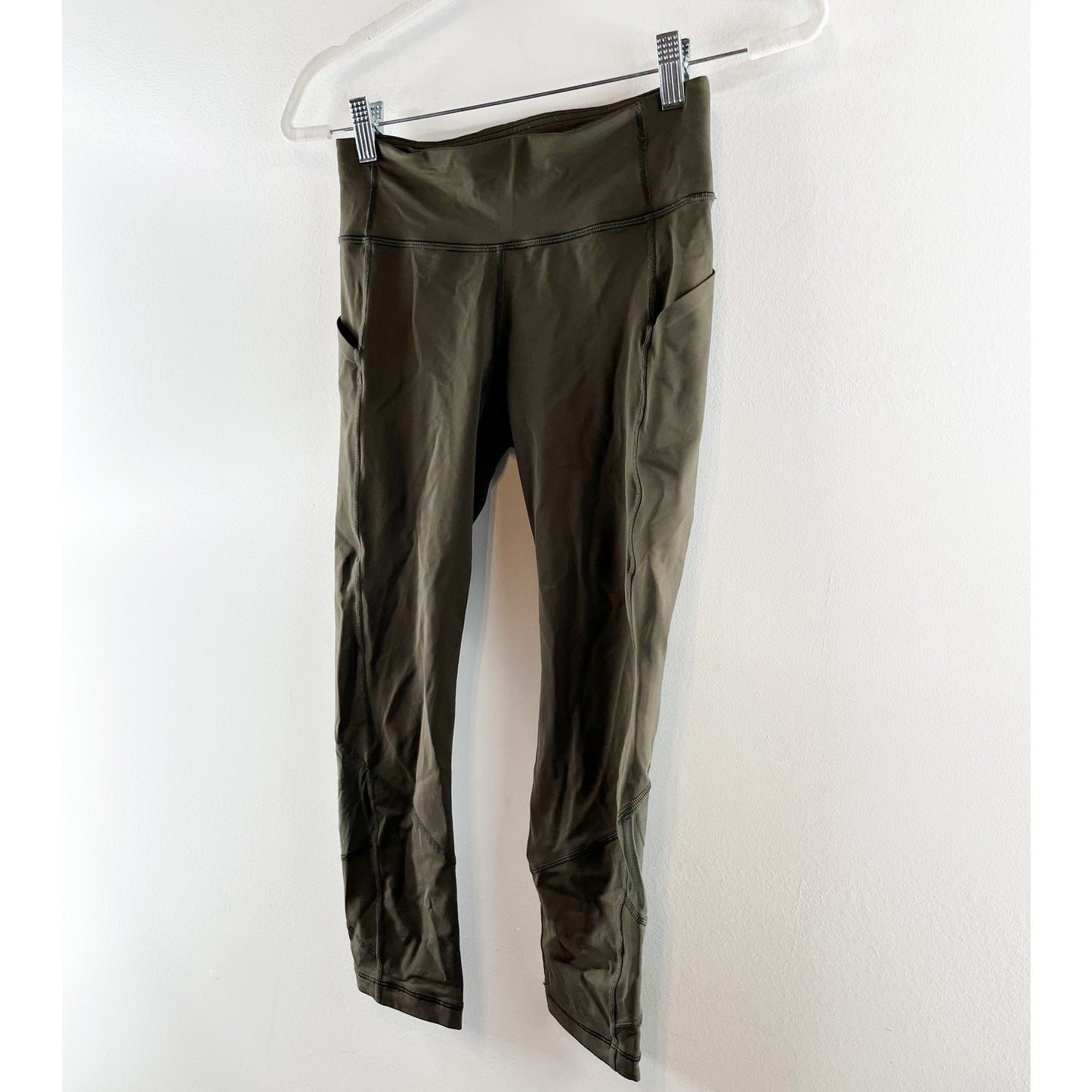 Lululemon Pace Rival Crop Leggings 22" Dark Olive Green 4