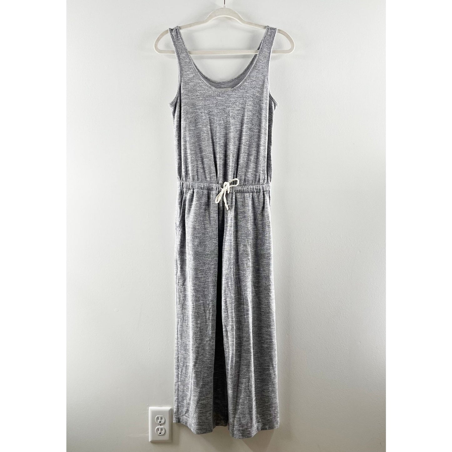 Lou & Grey Scoopneck Sleeveless Cropped Wide Leg Jumpsuit Gray XS