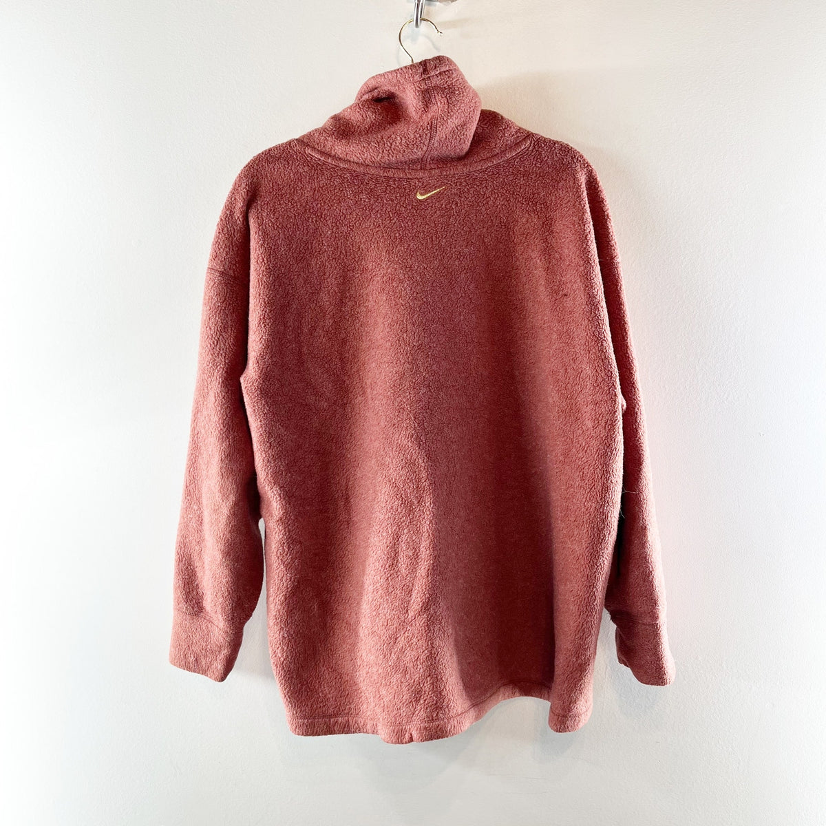 Nike Long Sleeve Therma Fleece Cowl Neck Pullover Sweatsirt Mauve Pink Medium