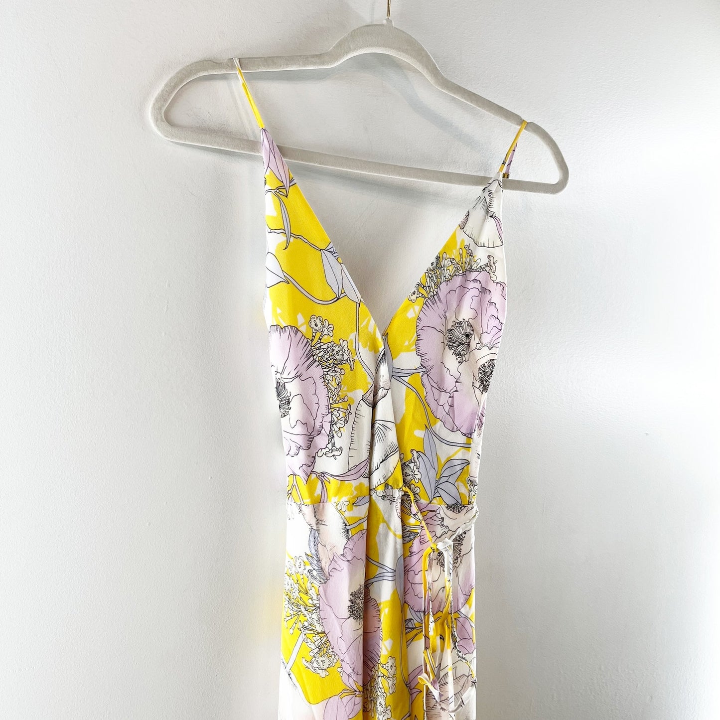 Yumi Kim Rush Hour Wrap Maxi Dress in Bora Bora Floral Yellow Medium