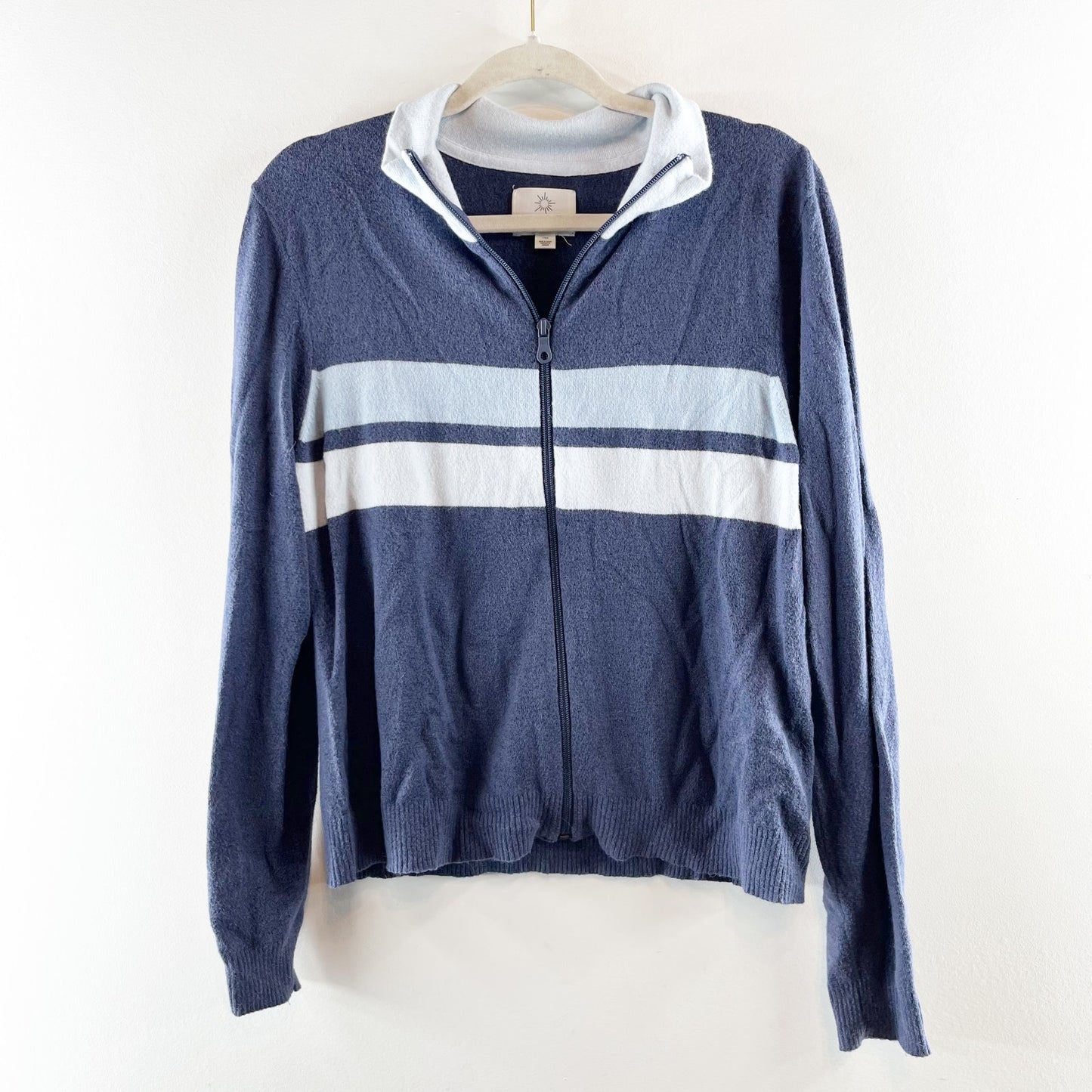 OFFLINE by Aerie Long Sleeve Sweater Track Jacket Fresh Bright Navy Blue Large