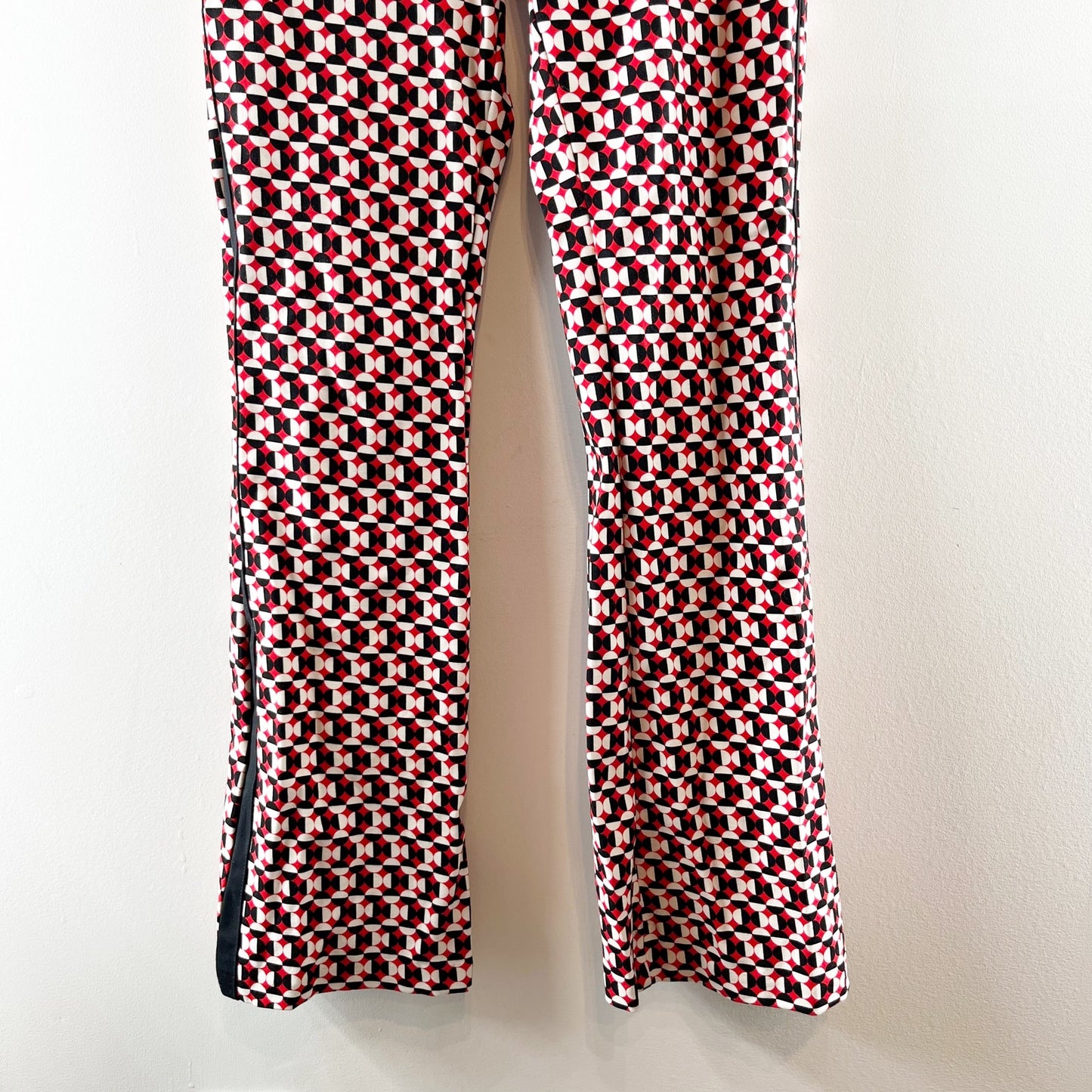 Maeve Anthropologie Pull On Bootcut Printed Pants Red Black Small