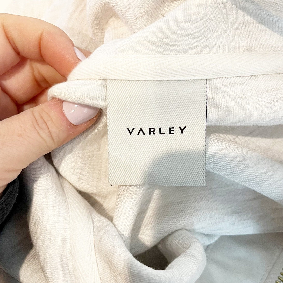 Varley Ridgefield Longline Zip-Through Doublesoft Sweatshirt Jacket Ivory Marl M