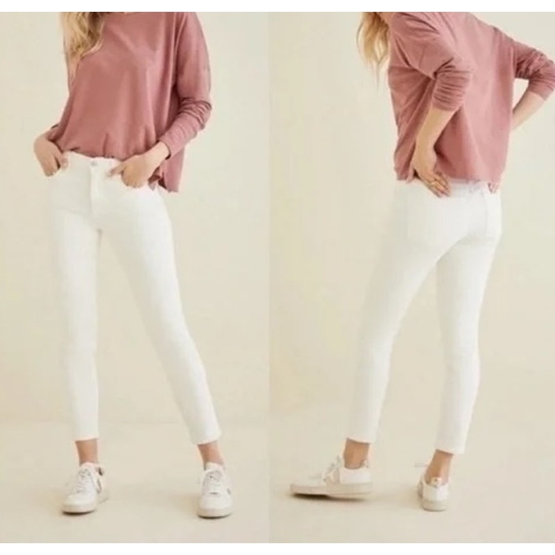 AGOLDE Sophie Crop High Rise Skinny Slim Jeans White 30 / 10