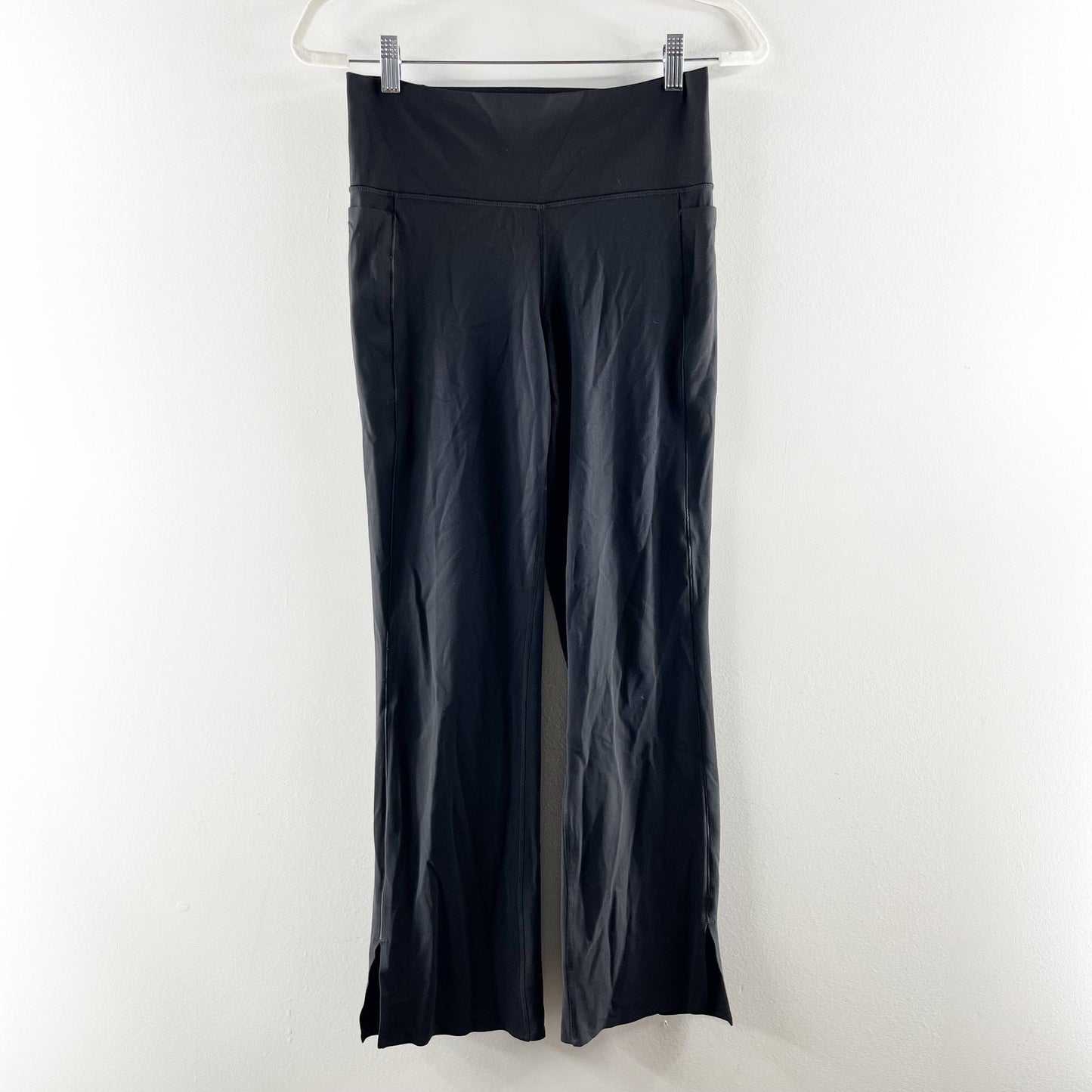 Athleta Transcend Stash Crop High Rise Straight Leg Pants Leggings Black Large