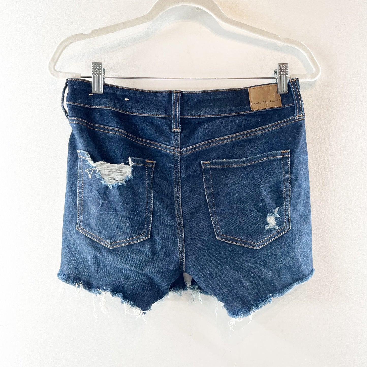 American Eagle Outfitters Ne(x)T Level Stretch Distressed Jean Short Blue 8