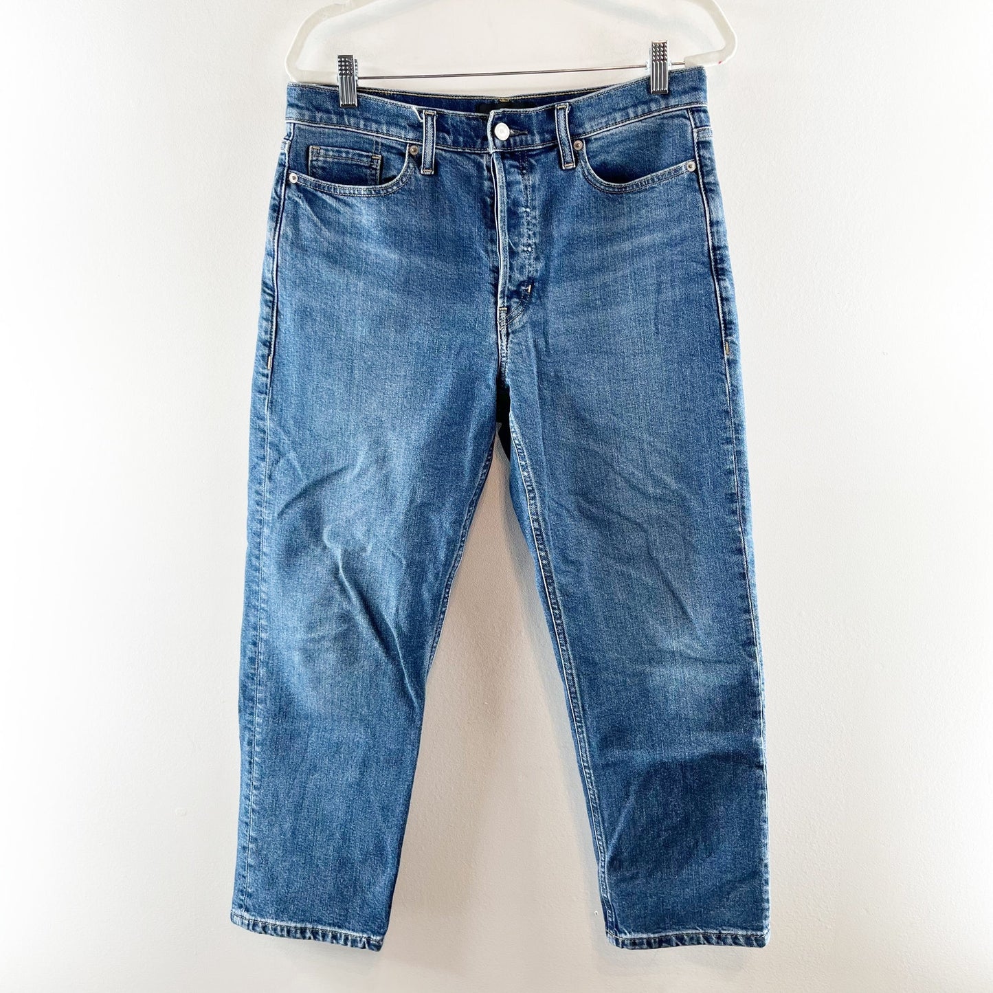 Banana Republic High Rise Button Fly Straight Leg Jeans Blue 30 Petite
