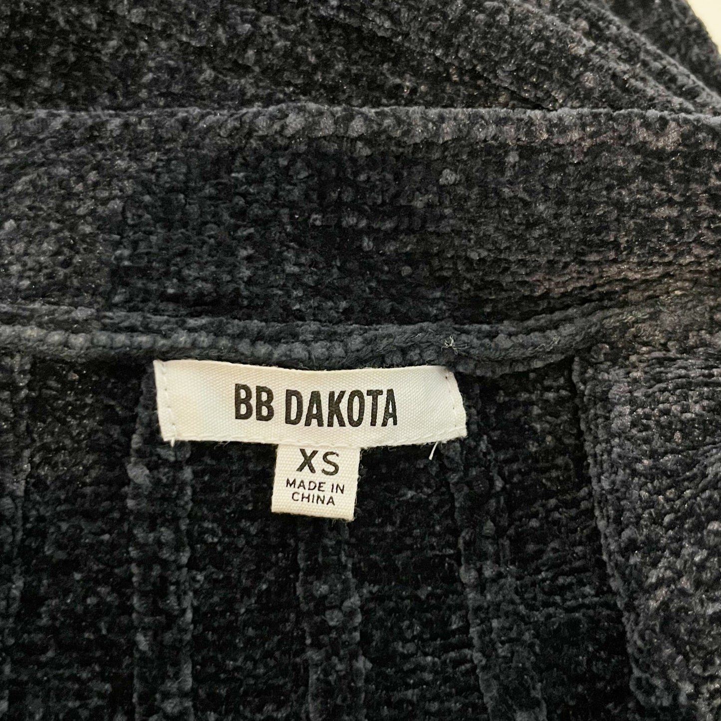 BB Dakota Ribbed Chenille Long Sleeve Duster Cardigan Black XS