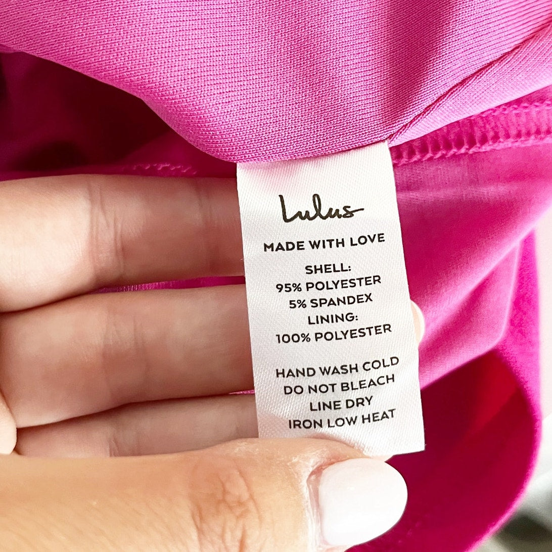 Lulus Feeling Flattered Wrap Front Bodycon Mini Dress Pink Small
