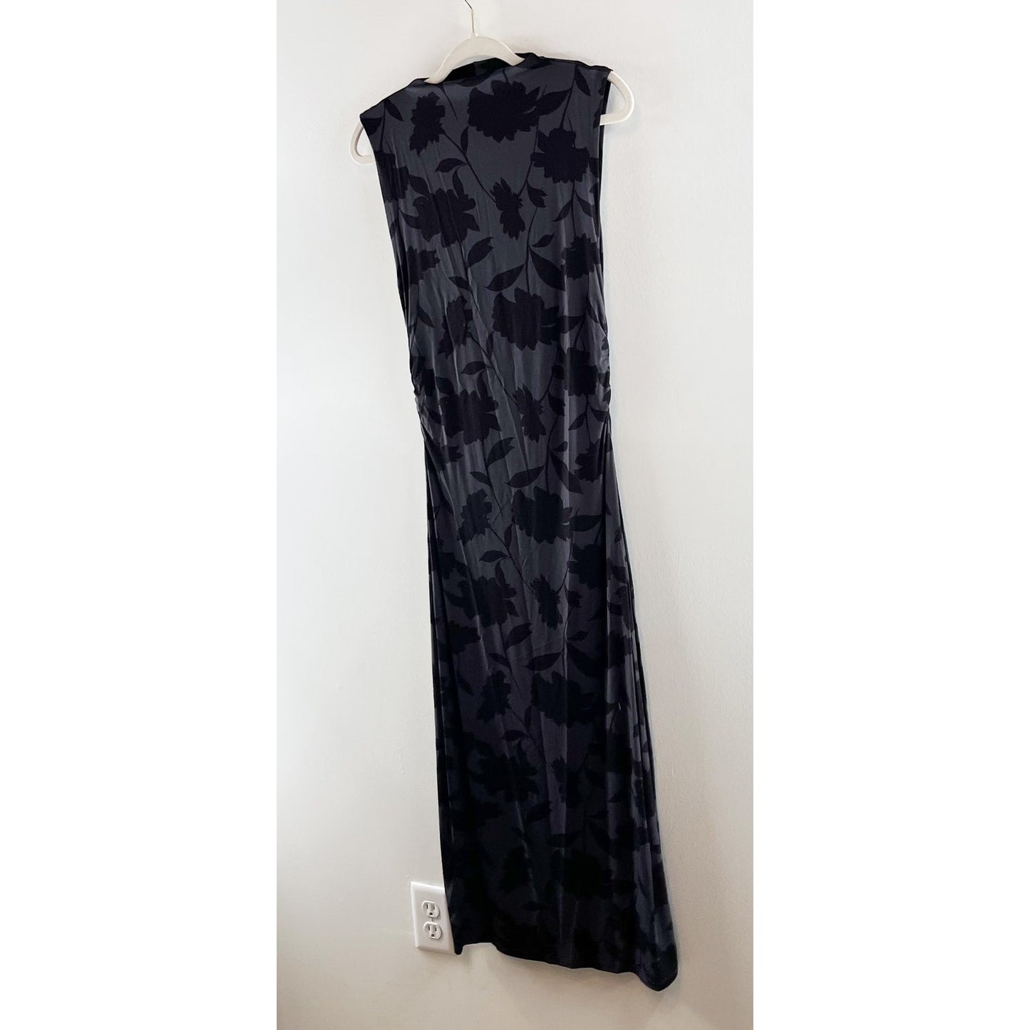 Z Supply Tatum Shadow Floral Print Sleeveless Bodycon Midi Dress Black Small