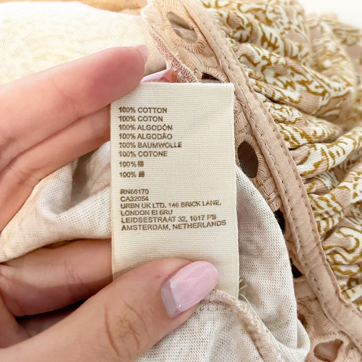 Anthropologie Let Me Be Ruffle Eyelet Tiered Swing Tank Top Pink Tan XS