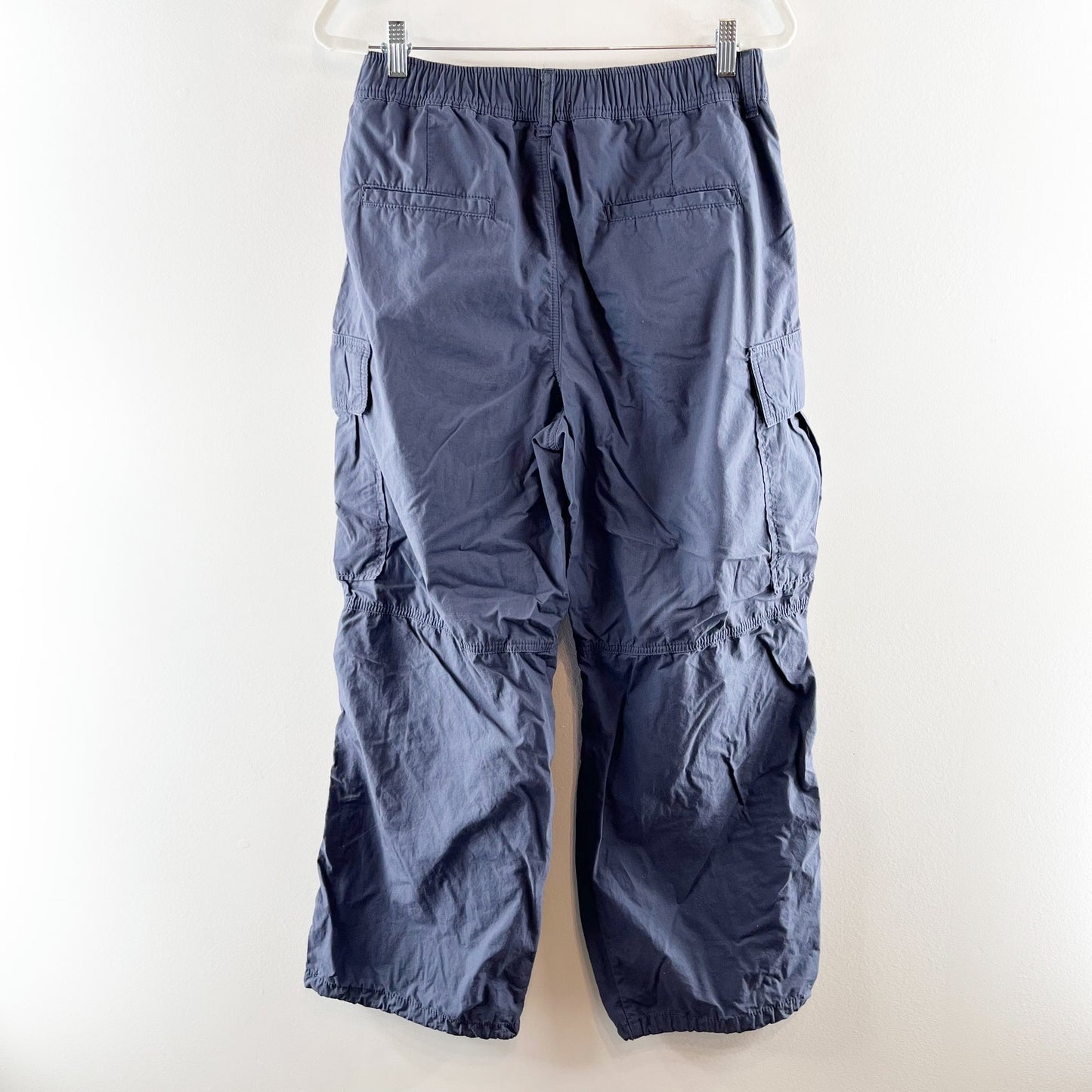 Anthropologie High Rise Baggy Cargo Parachute Pants Blue 28