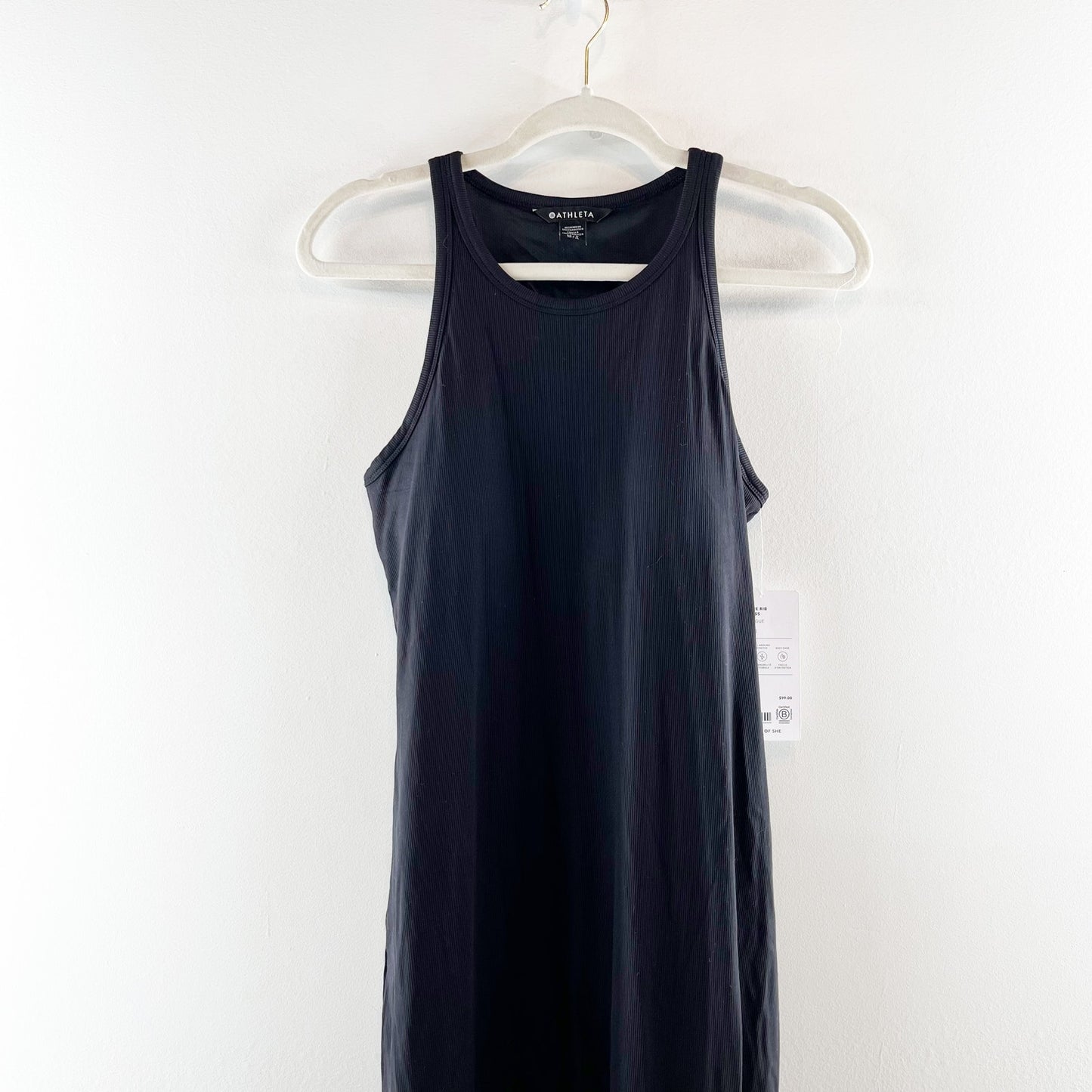 Athleta Signature Rib Tank Maxi Dress Black Medium Tall