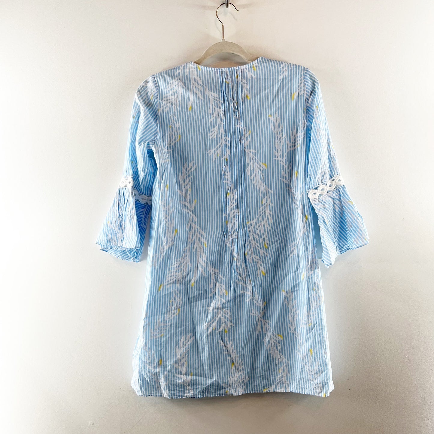 Lilly Pulitzer Hollie 3/4 Bell Sleeve Tunic Shift Mini Dress Blue XS