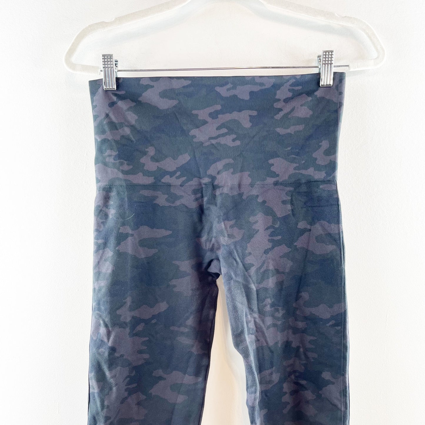 Spanx High Rise Compression Seamless Full Length Camo Leggings Blue Gray XL