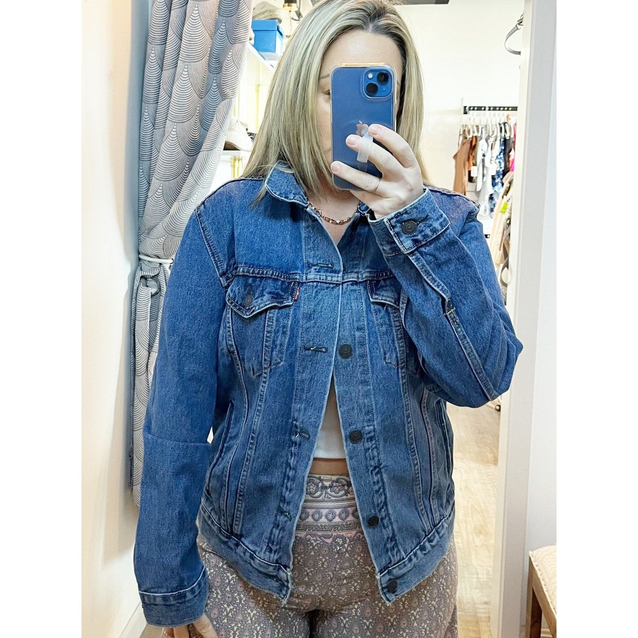 Levi's Denim Button-Front Original 90s Trucker Jacket Cool The Drama Blue Medium