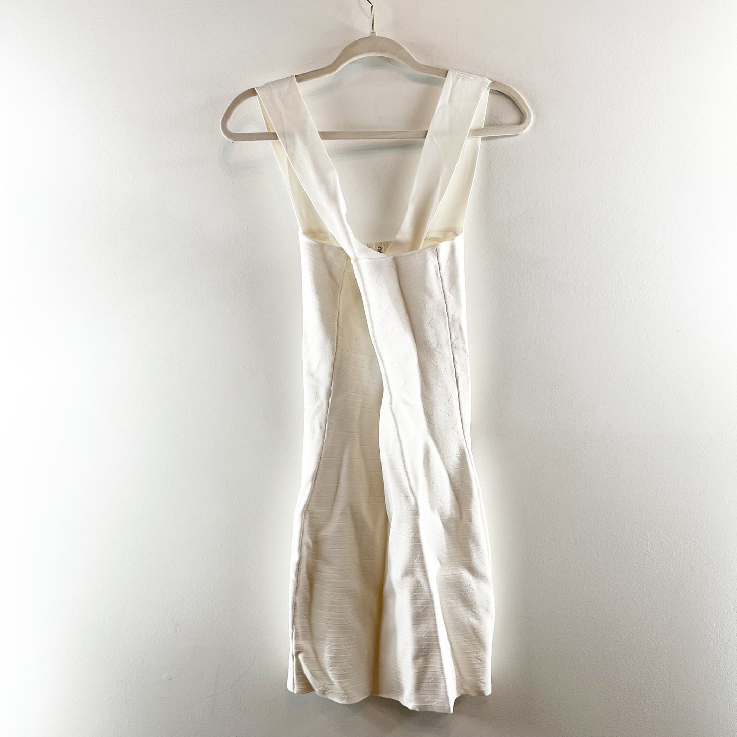 Ronny Kobo Brianni Hook and Eye X Back Bandage Mini Dress White Small