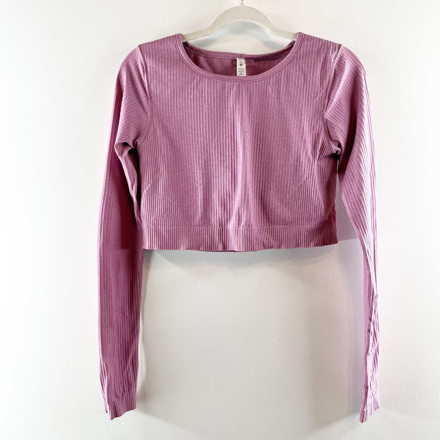 Lululemon Ebb to Street Long-Sleeve Cropped Shirt Velvet Dust Pink 10