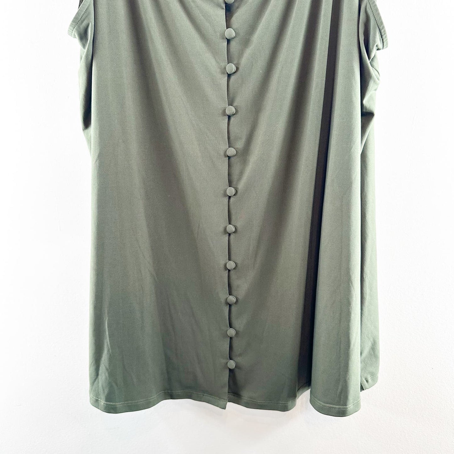 Torrid Button Up Lace Trim Cami Tank Top Olive Green 5X