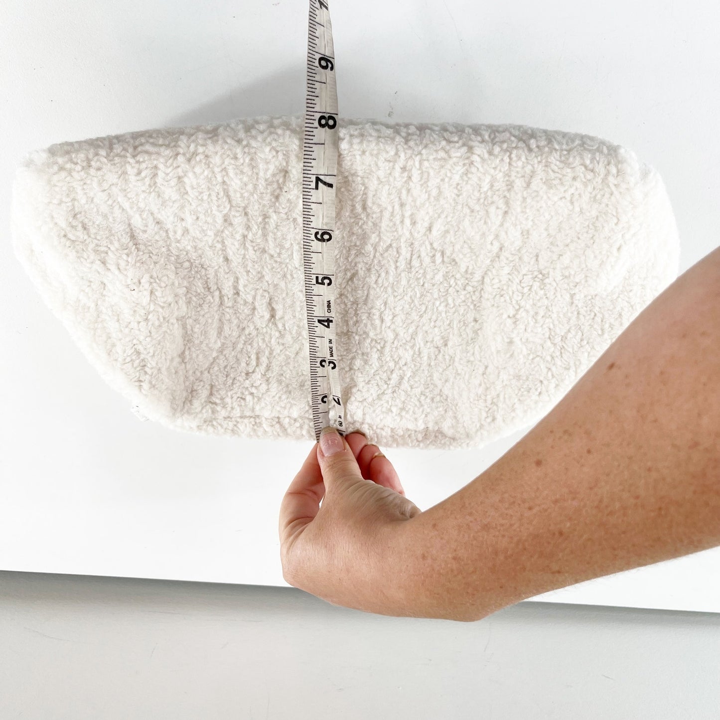 Ah Dorned Sherpa Flap Clutch Purse Wallet Ivory Cream