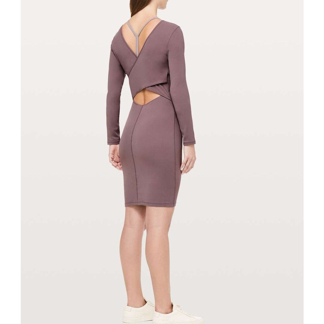 lululemon dress long sleeve Lululemon Athletica Dresses | Nwt Lululemon Scuba Long Sleeve Dress Green Jasper Size 2 | Color: Blue/Green