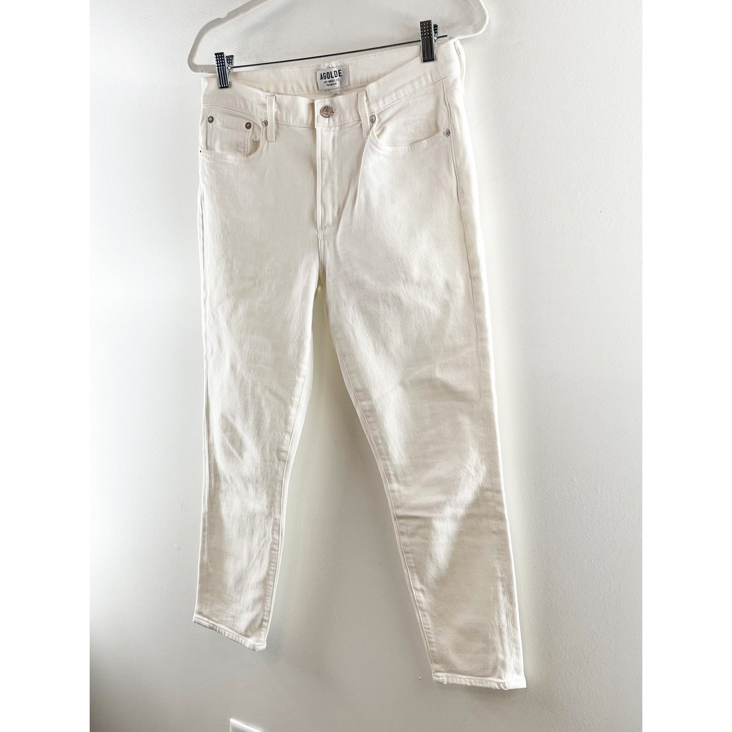 AGOLDE Sophie Crop High Rise Skinny Slim Jeans White 30 / 10