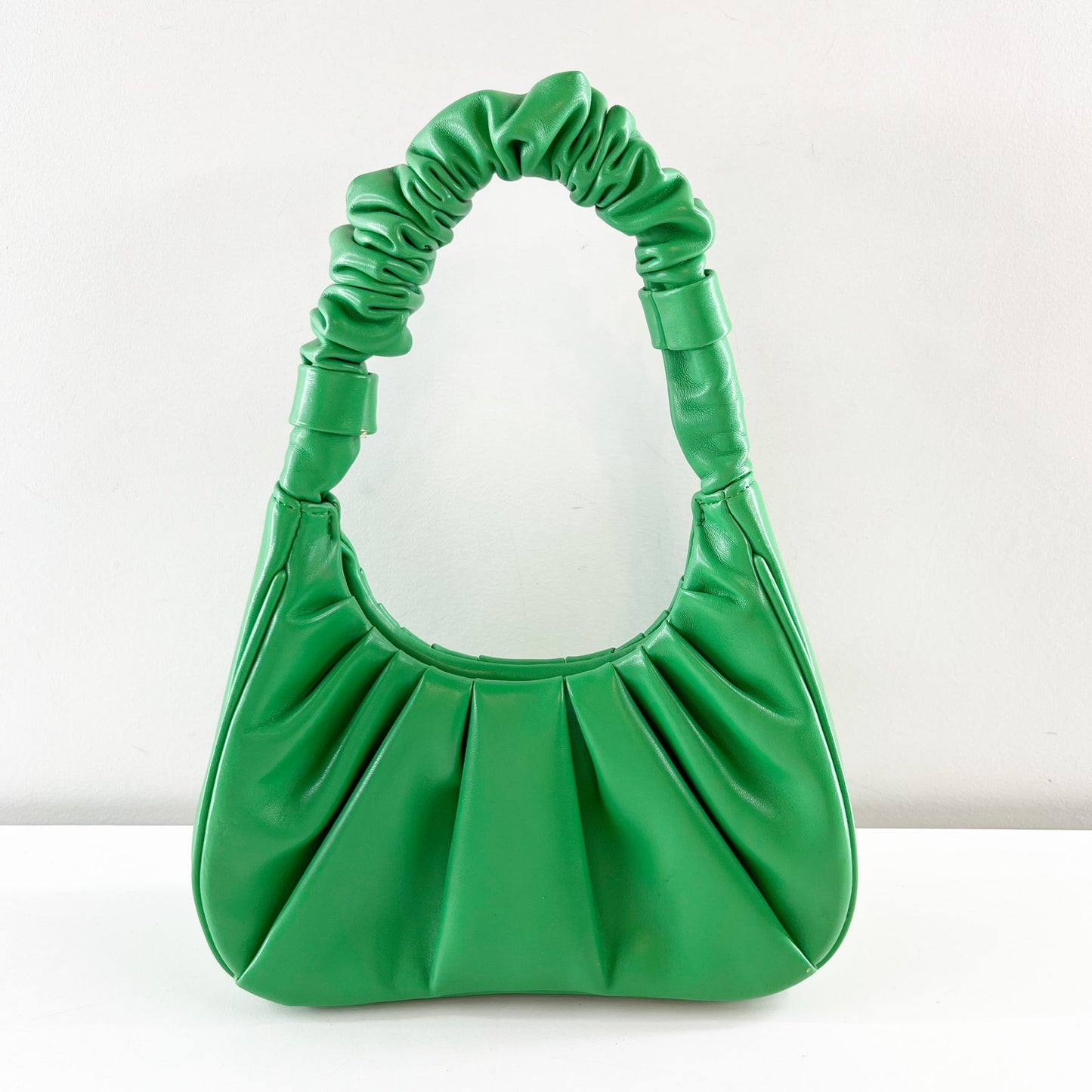 JW PEI Gabbi Ruched Vegan Leather Shoulder Bag Purse Grass Green