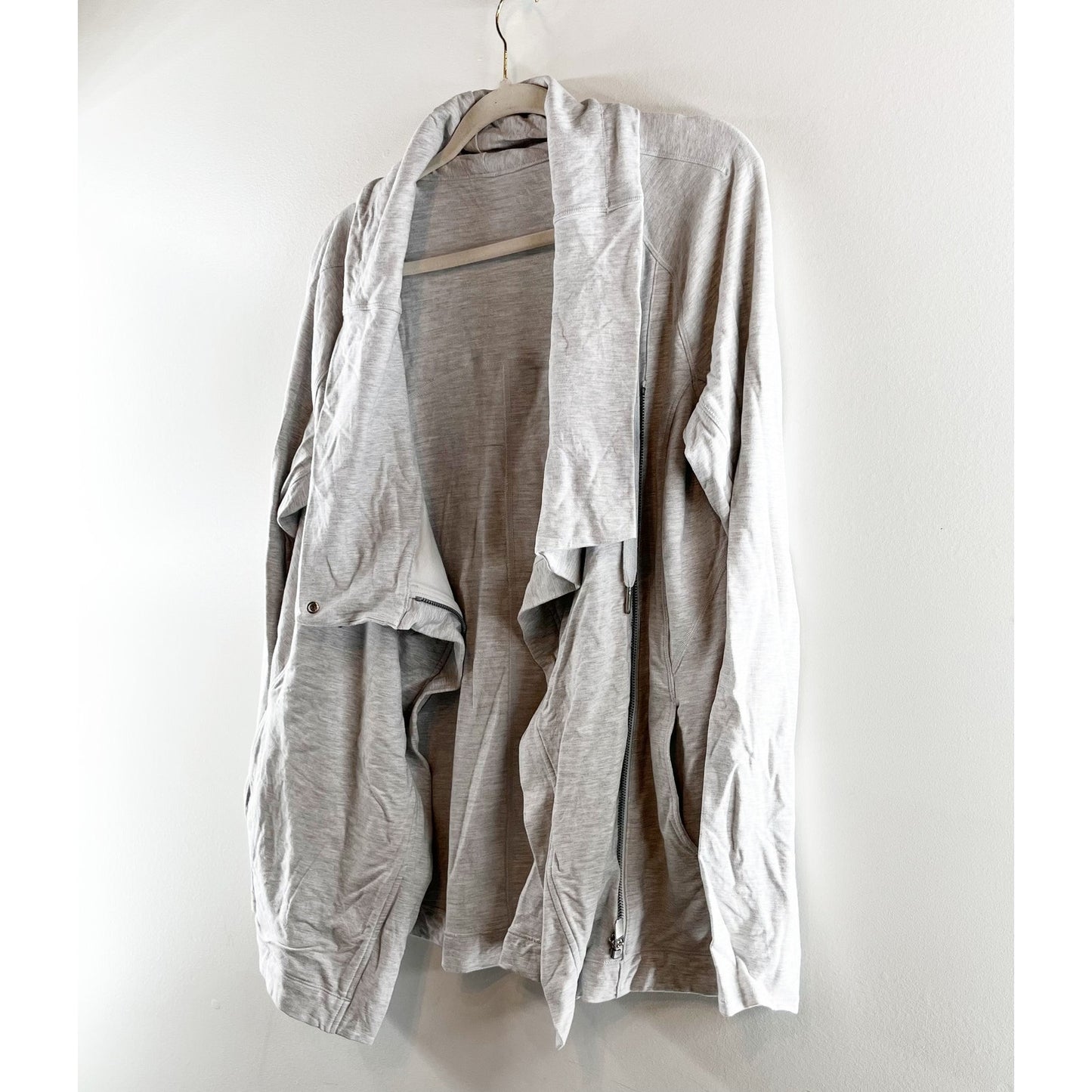 Lululemon Coast Easy Long Sleeve Full Zip Wrap Cardigan Jacket Heathered Gray 8