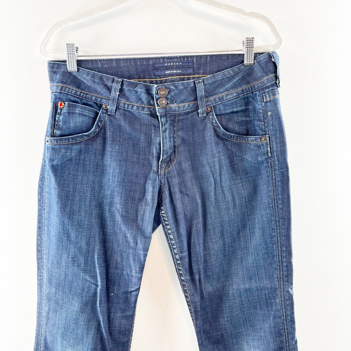Hudson Double Button Front Denim Mid Rise Bootcut Jeans Blue 30 / 10