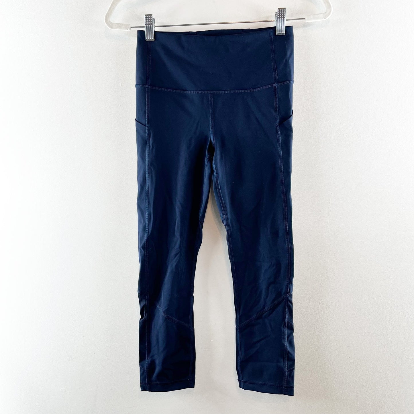 Lululemon Pace Rival High-Rise Crop Leggings 22" No Zip True Navy Blue 4
