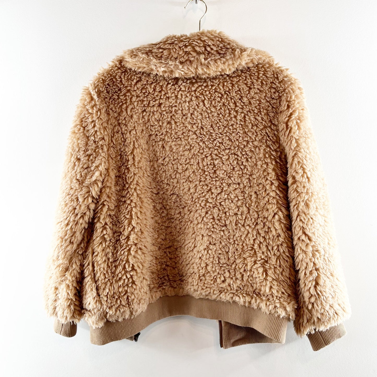 BB Dakota Steve Madden Teddy Or Not Bomber Jacket Camel Tan Medium