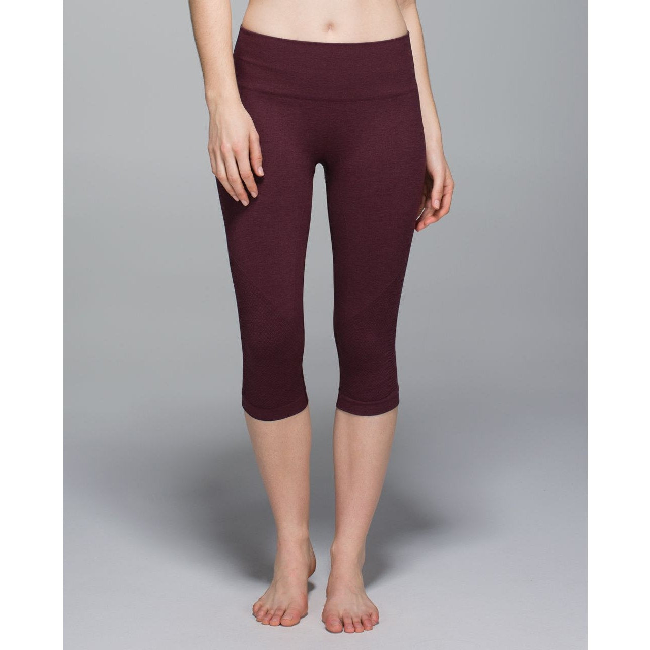 Lululemon In The Flow Mid-Rise Crop II Leggings Heathered Bordeaux Drama 4