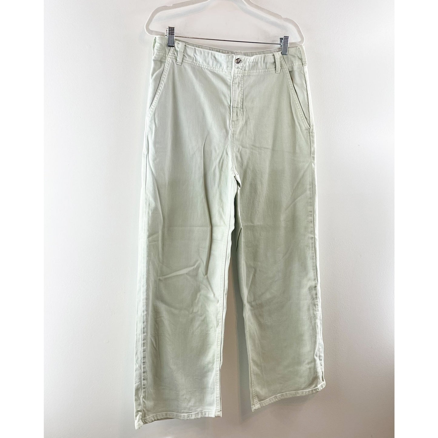 Anthropologie Pilcro Eventide High Rise Wide Leg Chino Trouser Pants Green 31