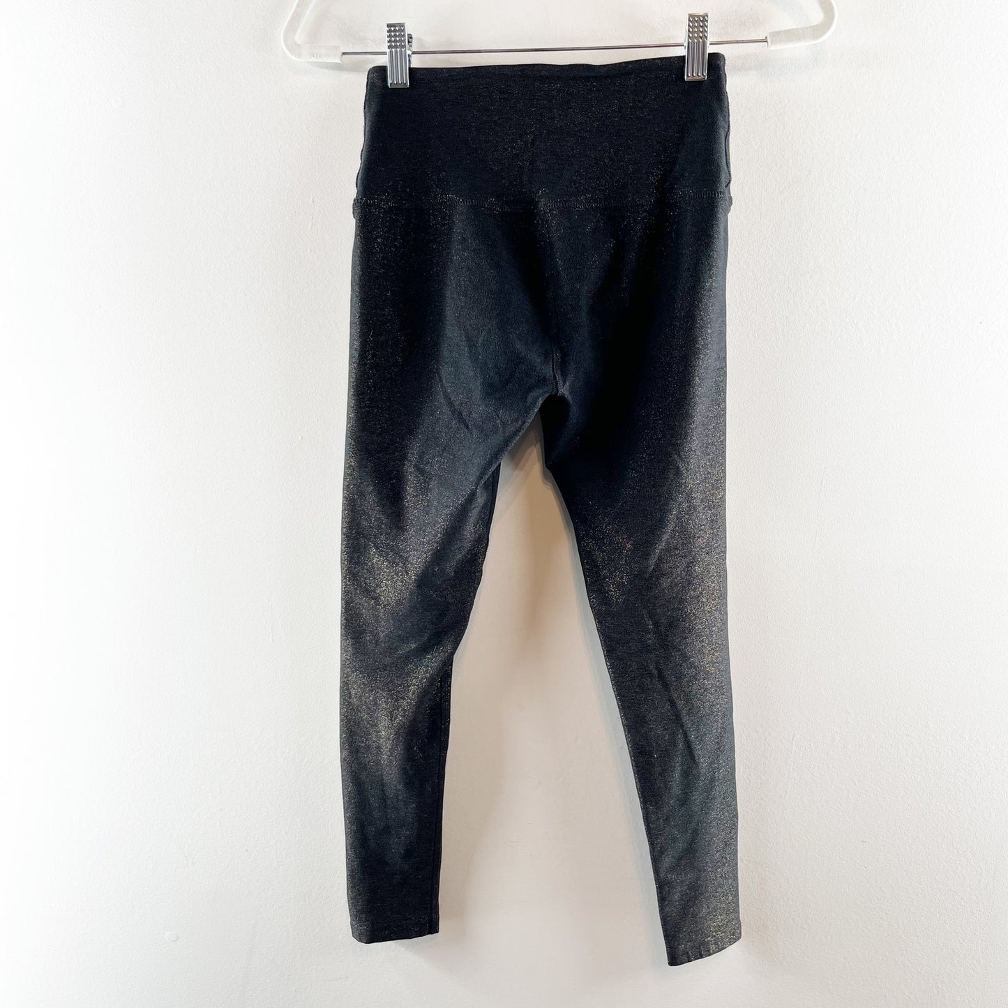 Beyond Yoga Softshine High Waisted Midi Foil Glitter Leggings Gray Medium