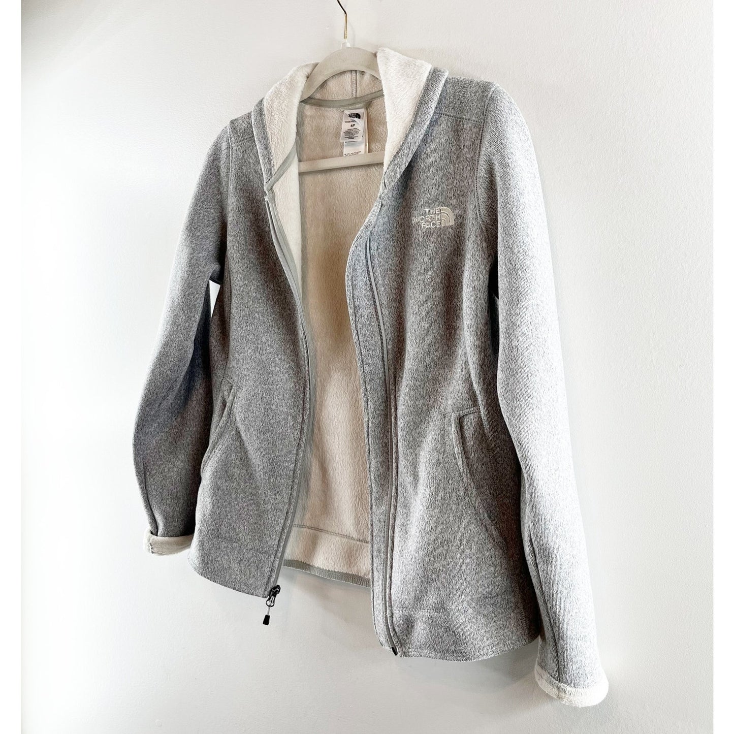 The North Face Banderitas Long Sleeve Full Zip Fleece Jacket Gray Small