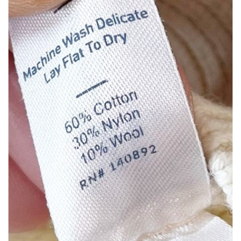 Marine Layer Skylar Mock Neck Knit Wool Blend Pullover Sweater Cream XS