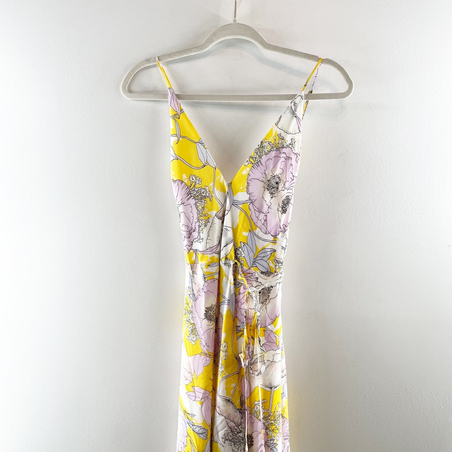Yumi Kim Rush Hour Wrap Maxi Dress in Bora Bora Floral Yellow Medium