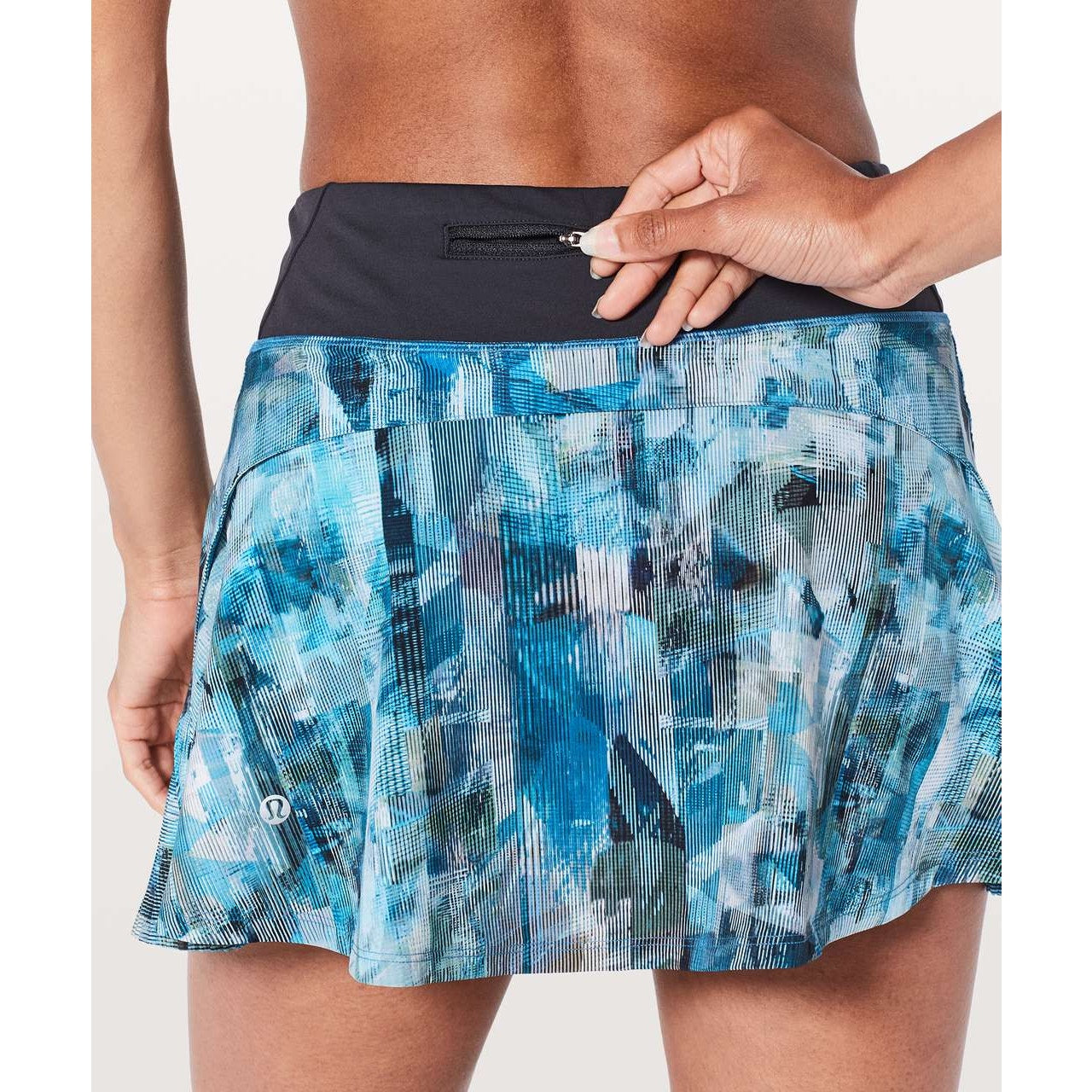 Lululemon Play Off The Pleats Skirt 13" Sun Dazed Multi Blue / Super Dark 6
