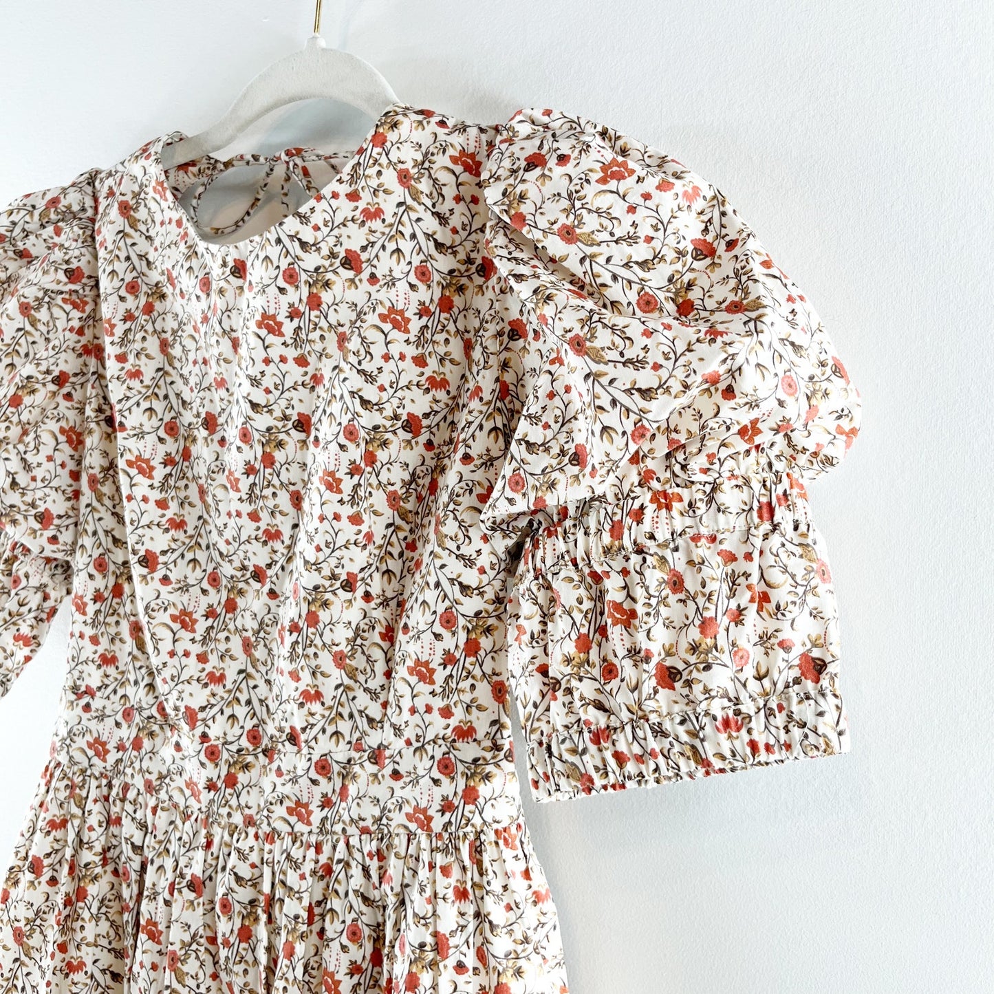 o.p.t One Pretty Time Hayden Puff Sleeve Open Back Floral Maxi Dress Pink Small