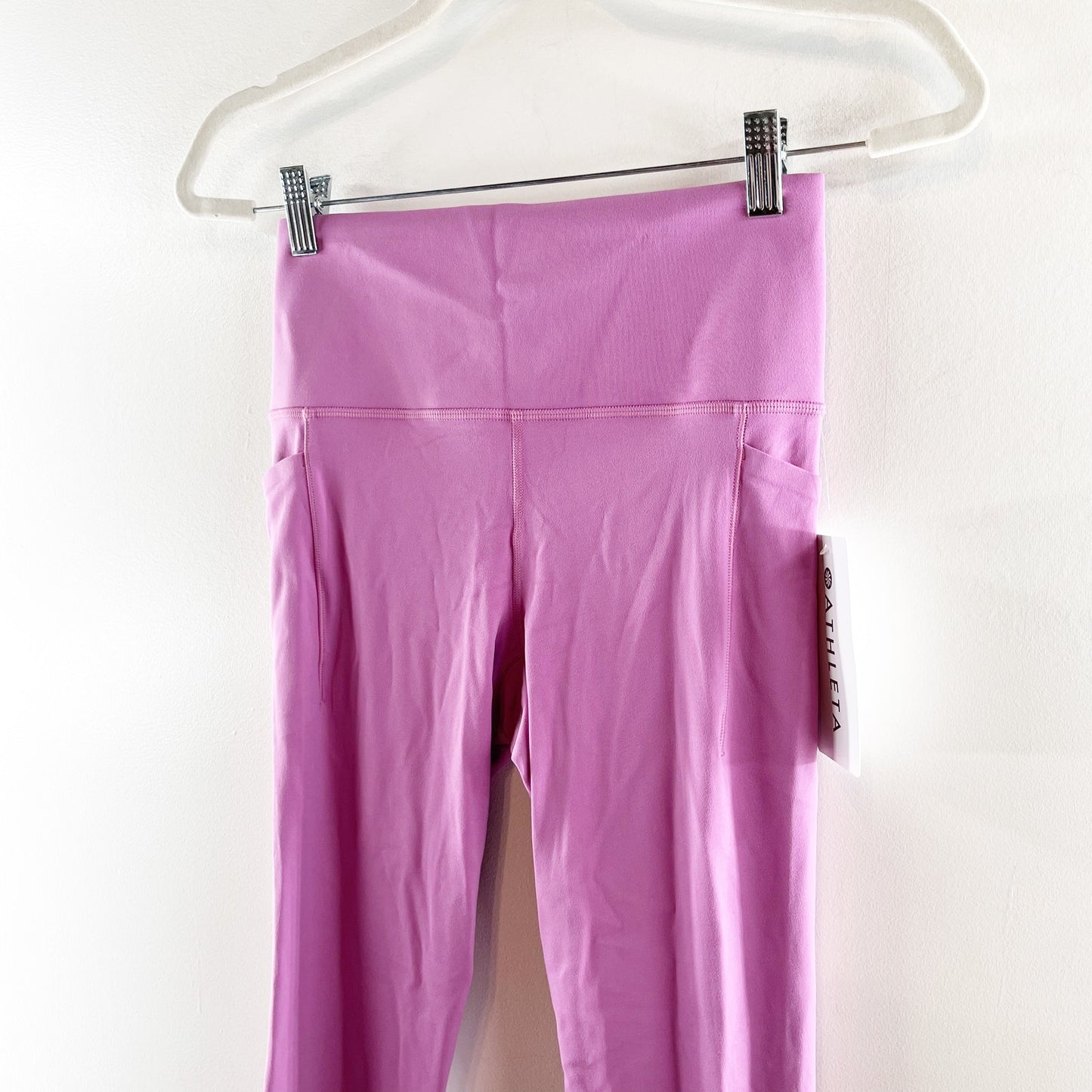 Athleta High Rise Salutation Stash Pocket Leggings Pink Small