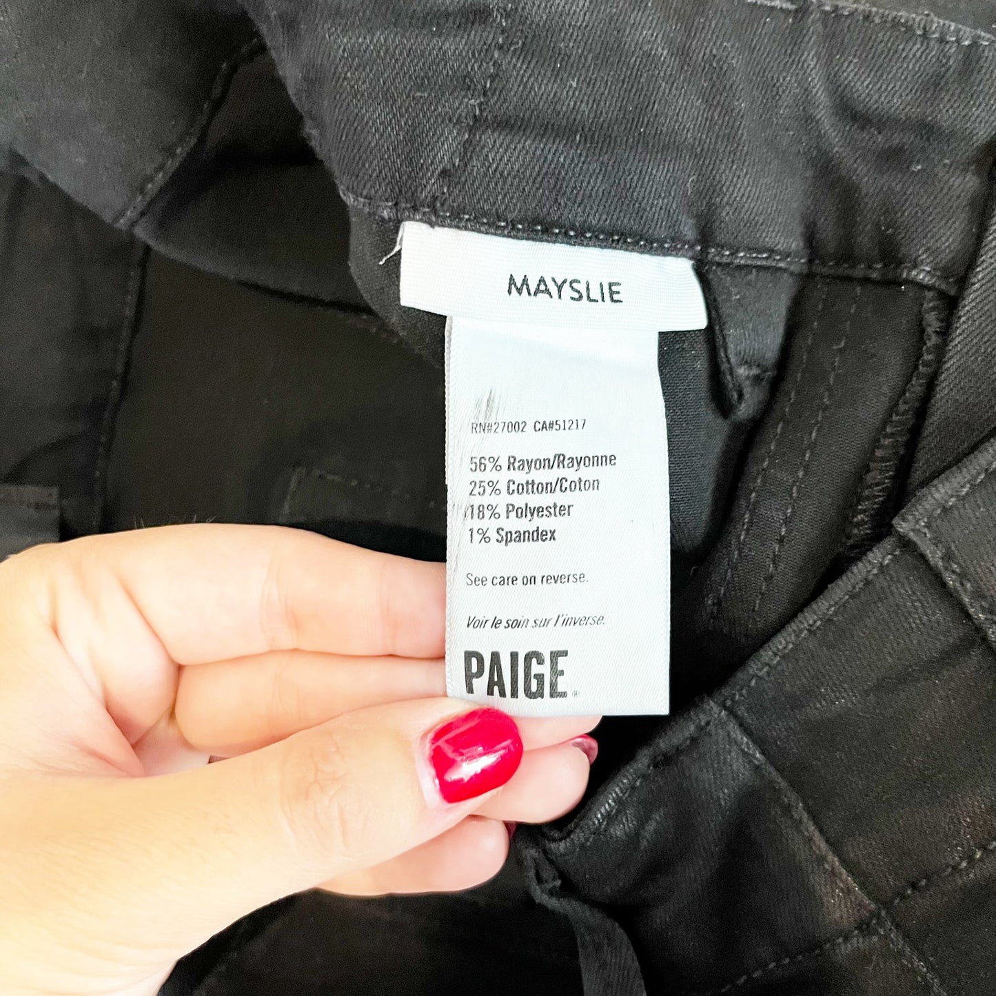 Paige Mayslie Luxe Coating High Waisted Cropped Jogger Pants Black Fog US 26