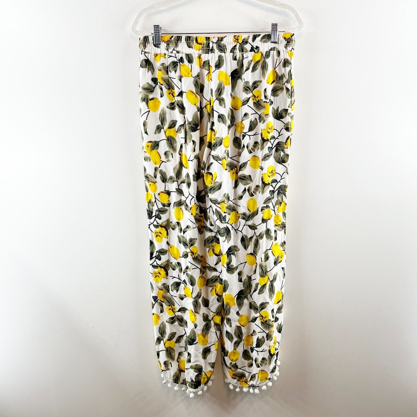 Solitaire Swim Lemon Print Pull On Beach Pants Yellow Green Large