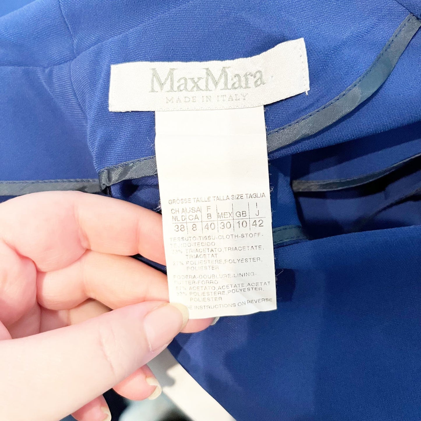 Max Mara Belted Sleeveless Sheath Knee Length Pencil Dress Royal Blue 12