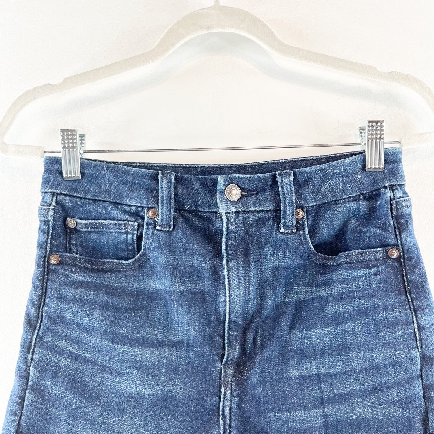American Eagle Outfitters Ne(x)t Level Stretch Curvy Super Hi Rise Short Blue 6