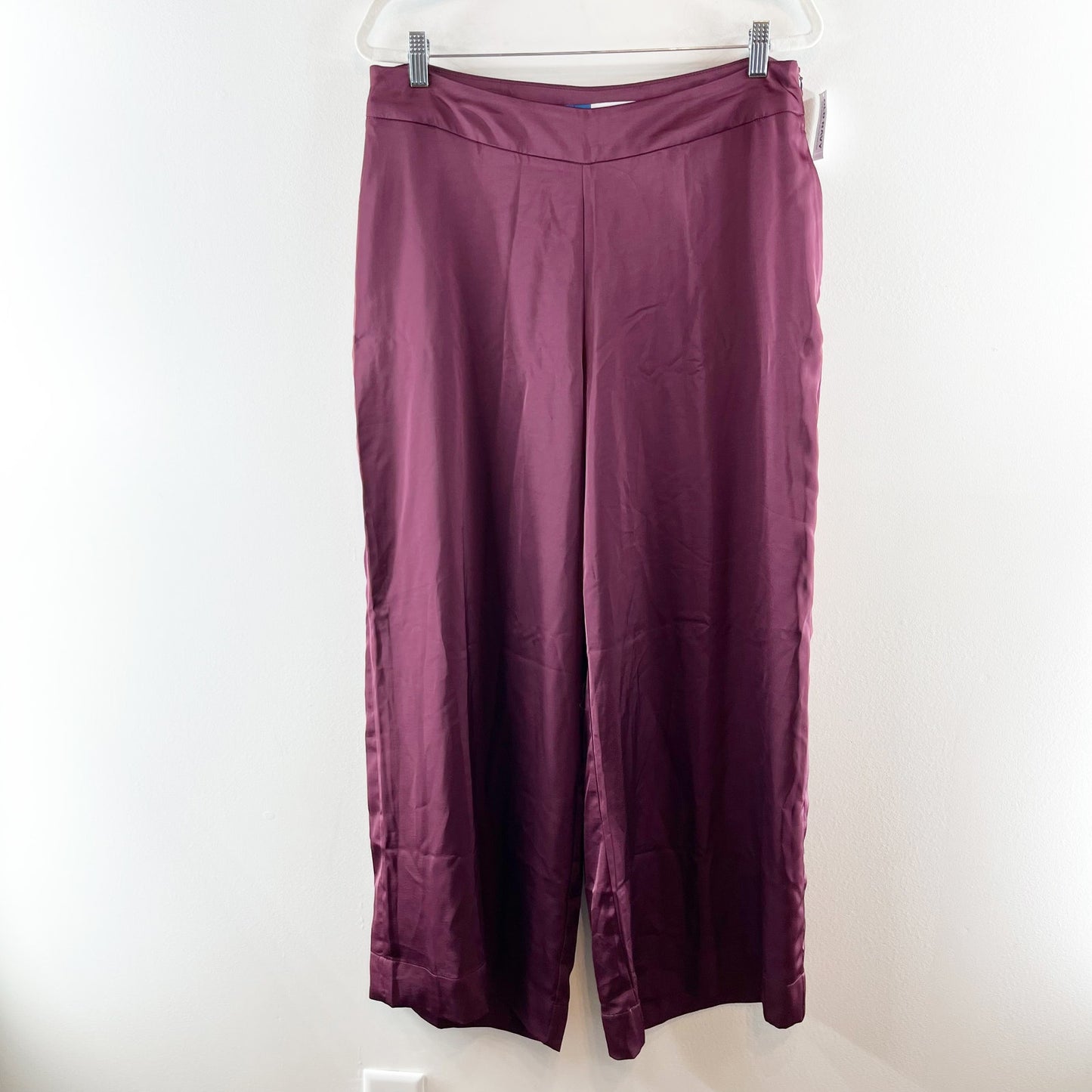 Old Navy High-Waisted Satin Super Wide-Leg Pants Cherry Bark 14 Petite