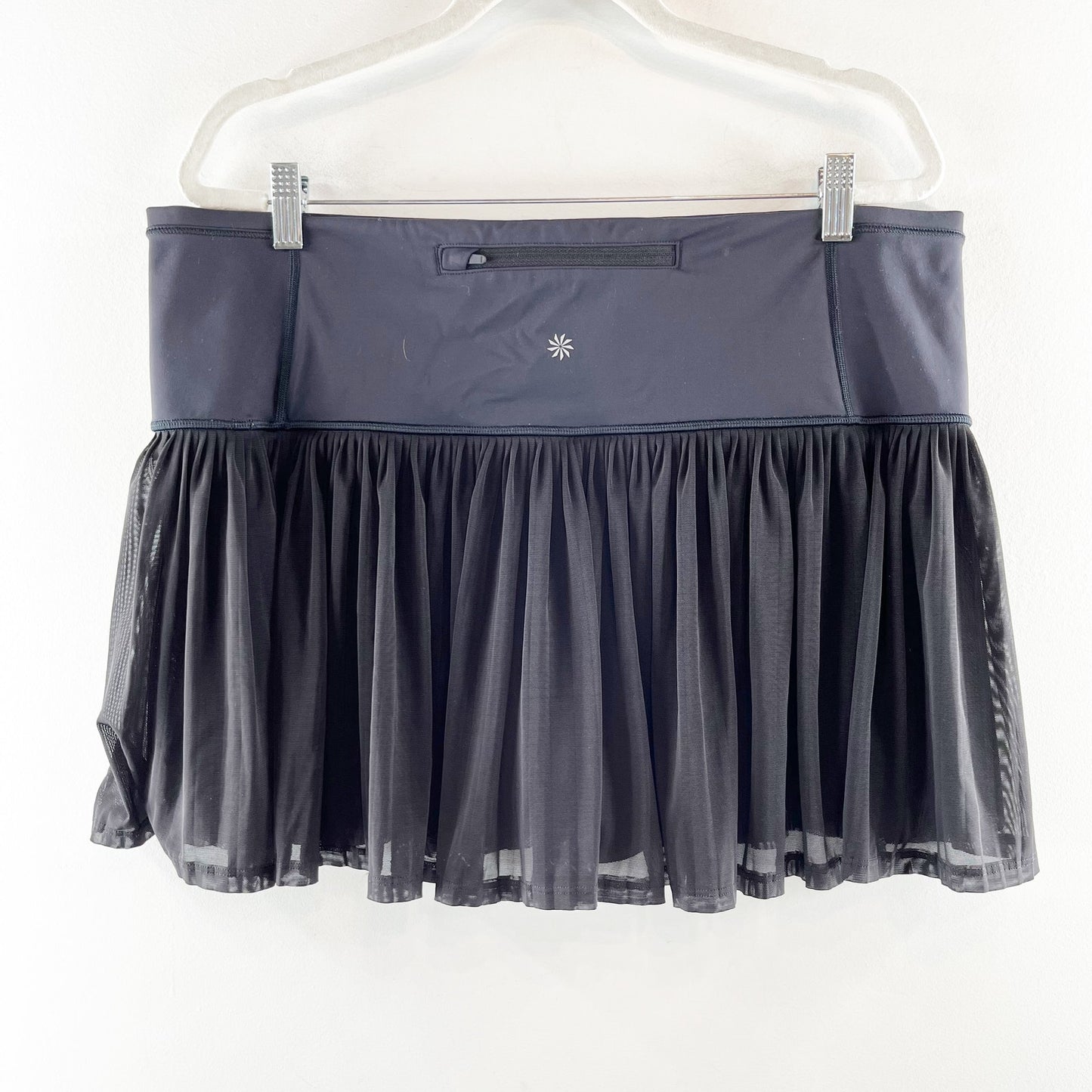 Athleta A Game Mesh Skirt Skort 13.5" Tennis Golf Active Black XL
