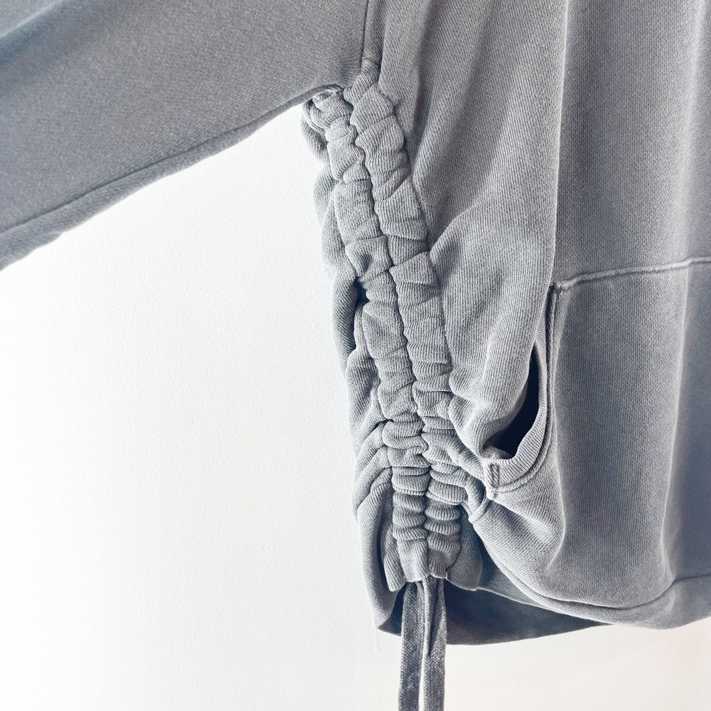 NSF Clarah 100% Cotton Cinch Side Long Sleeve Kangaroo Pocket Hoodie Gray M
